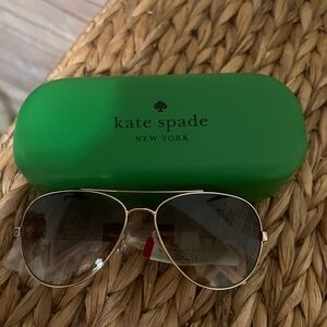 Kate Spade Gold Aviator Sunglasses